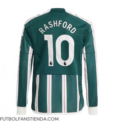 Manchester United Marcus Rashford #10 Segunda Equipación 2023-24 Manga Larga